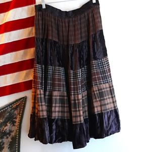 90s Velvet Flannel Skirt